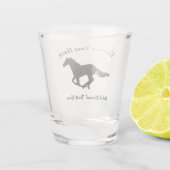 Verre A Shot Silhouette galopante d'aquarelle de cheval (Dos)
