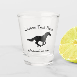 Verre A Shot Silhouette galopante d'aquarelle de cheval