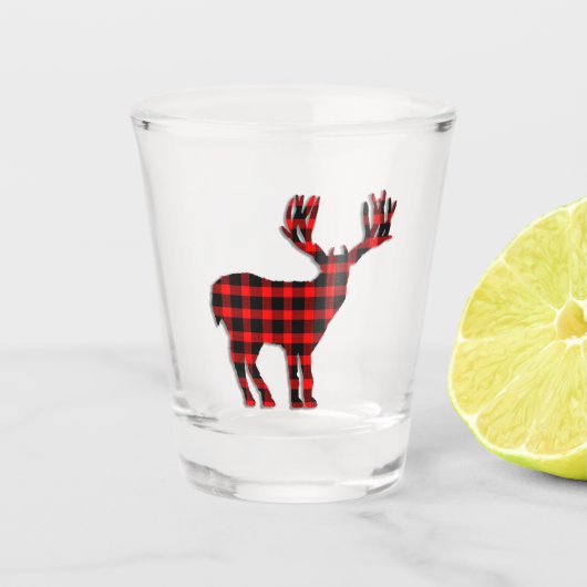 Verre A Shot Silhouette Plaid de cerfs (Devant)