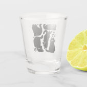 Verre A Shot Silhouettes de chat noir - Design Feline mignon (Dos)