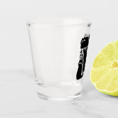 Verre A Shot Silhouettes de chat noir - Design Feline mignon (Gauche)
