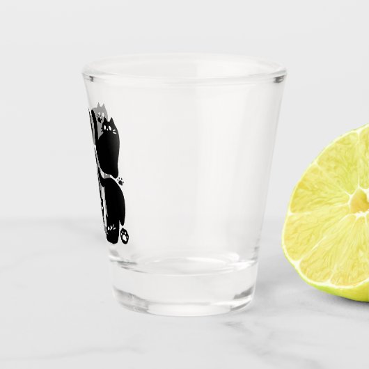 Verre A Shot Silhouettes de chat noir - Design Feline mignon (Droite)