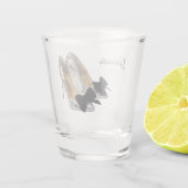 Verre A Shot Silver High Heels Black Bow (Dos)