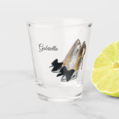 Verre A Shot Silver High Heels Black Bow (Devant)