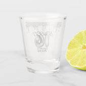 Verre A Shot Silver Sweet 16 Parties scintillant (Dos)