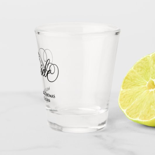 Verre A Shot Simple Calligraphie Script Bride Mariage (Droite)