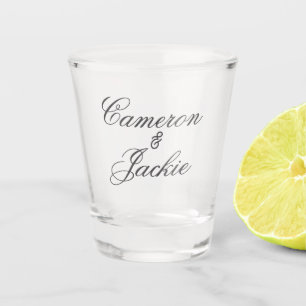 Verre A Shot Simple couple de mariage nom calligr stylé