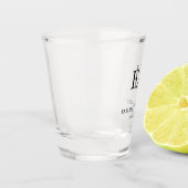Verre A Shot Simple Moderne Couple Monogramme Mariage (Gauche)
