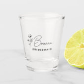 Verre A Shot Simple Moderne Personnalisée Fleur de servante (Devant)
