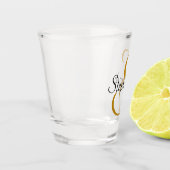 Verre A Shot Simple Monogramme Initial & Nom (Gauche)