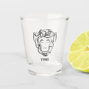 Verre A Shot Singe tribal noir et blanc