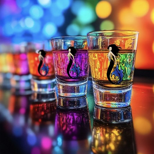 Verre A Shot Sirène tribale bleue