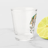 Verre A Shot Skeletons dansants avec bière et Shamrock (Gauche)