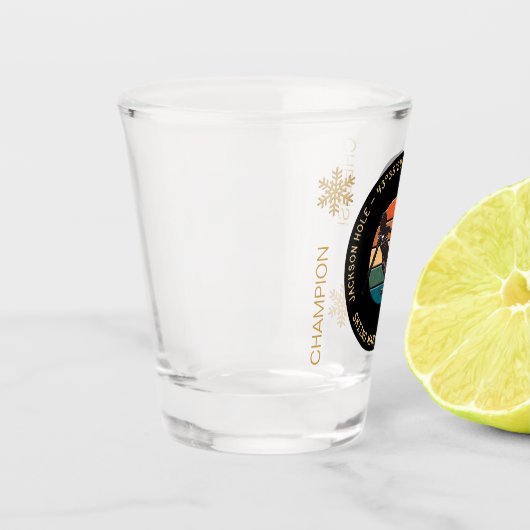Verre A Shot Ski Jackson Hole, Wyoming - Cadeau de skieur femme (Gauche)