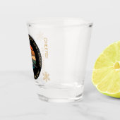 Verre A Shot Ski Killington, Vermont - Femme Skier, Texte Jaune (Droite)