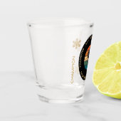 Verre A Shot Ski Killington, Vermont - Man Skier, Texte Jaune (Gauche)