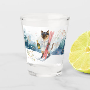 Verre A Shot Ski pour les amateurs de chat siamois en enterreme