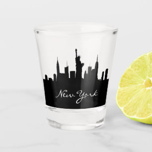 Verre A Shot Skyline New York noir et blanc