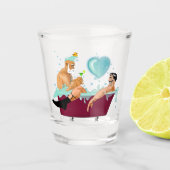 Verre A Shot SlipperyJoe's deux gays hommes aiment la baignoire (Devant)