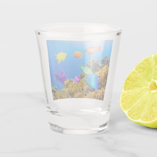 Verre A Shot SlipperyJoe's Fish Pride tropicale vert bleu pourp (Dos)