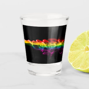 Verre A Shot SlipperyJoe's fumée vif arc-en-ciel célébré