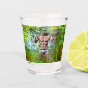 Verre A Shot SlipperyJoe's homme adulte très musclé torse nu