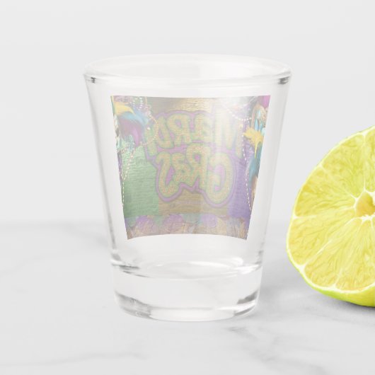 Verre A Shot SlipperyJoe's Mardi Gras Colliers de perles doublo (Dos)