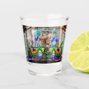 Verre A Shot SlipperyJoe's Mardi Gras masques perles décoration