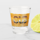 Verre A Shot SlipperyJoe's petit ours mot orange-brun pro (Devant)