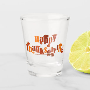 Verre A Shot SlipperyJoe's Thanksgiving feuille brun orange tar