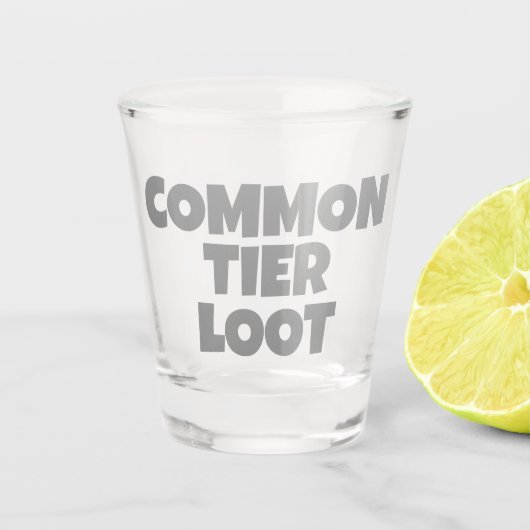 Verre A Shot Slogan gris joueur de niveau commun (Devant)