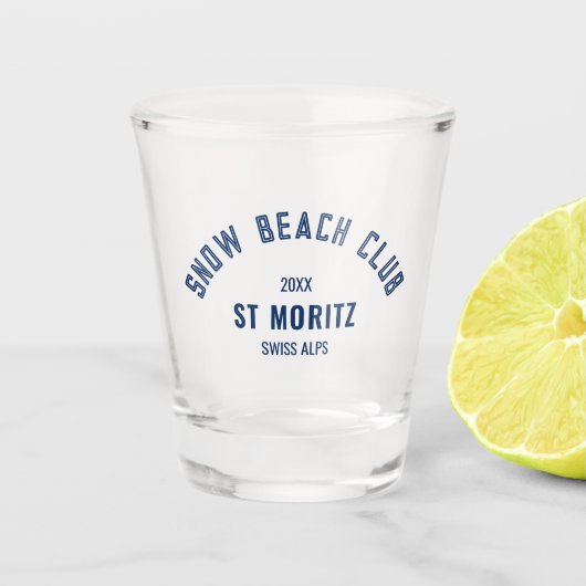 Verre A Shot Snow Beach Club Station de ski personnalisée en hi (Devant)