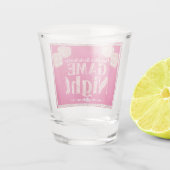 Verre A Shot Soirée de Jeu Mesdames Dés Paillettes Rose Chaud (Dos)