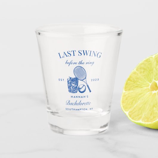 Verre A Shot Soirée de week-end de Bachelorette de tennis moder (Devant)