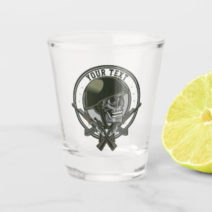 Verre A Shot Soldat de Camo militaire personnalisé : crâne et a