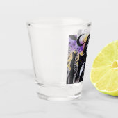 Verre A Shot Sorcière gothique céleste et chat noir (Gauche)