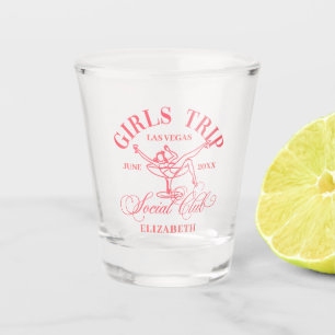 Verre A Shot Sortie Filles du Club Social Martini Rose Pêche Fo