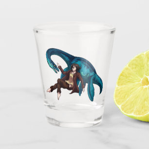 Verre A Shot Sous l'eau avec un Plesiosaure