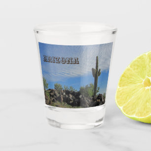Verre A Shot Souvenir de photo de paysage de cactus de Saguaro