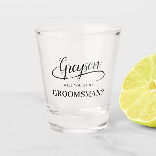 Verre A Shot Soyez Mon Groomsman Calligraphie manuscrite (Devant)
