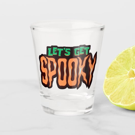 Verre A Shot Soyons Éffrayants orange et vert (Devant)