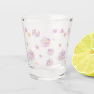 Verre A Shot Spring flowers pattern watercolor