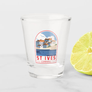 Verre A Shot St Ives Cornwall Angleterre Retro Travel Art Vinta