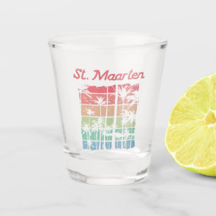 Verre A Shot St Maarten Arc-en-ciel Couleurs Saint Martin