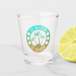Verre A Shot St Maarten Ocean Aqua Blue Gradient Sint Martin