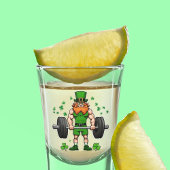 Verre A Shot St. Patrick's Day Drôle Leprechaun Barbell Gym