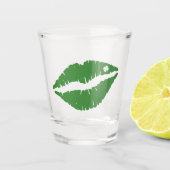 Verre A Shot St Patrick's Day Lucky Shamrock Lips irlandais (Devant)