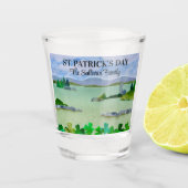 Verre A Shot St Patrick's Day Lucky Shamrock Nom personnalisé (Devant)