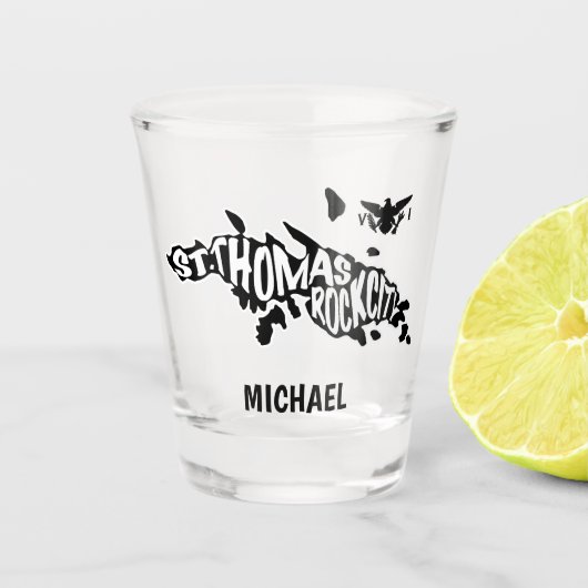 Verre A Shot St. Thomas "Rock City" Îles Vierges (Devant)