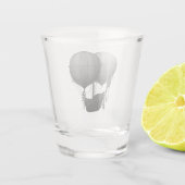 Verre A Shot Steampunk Design Machine volante noire et blanche (Dos)